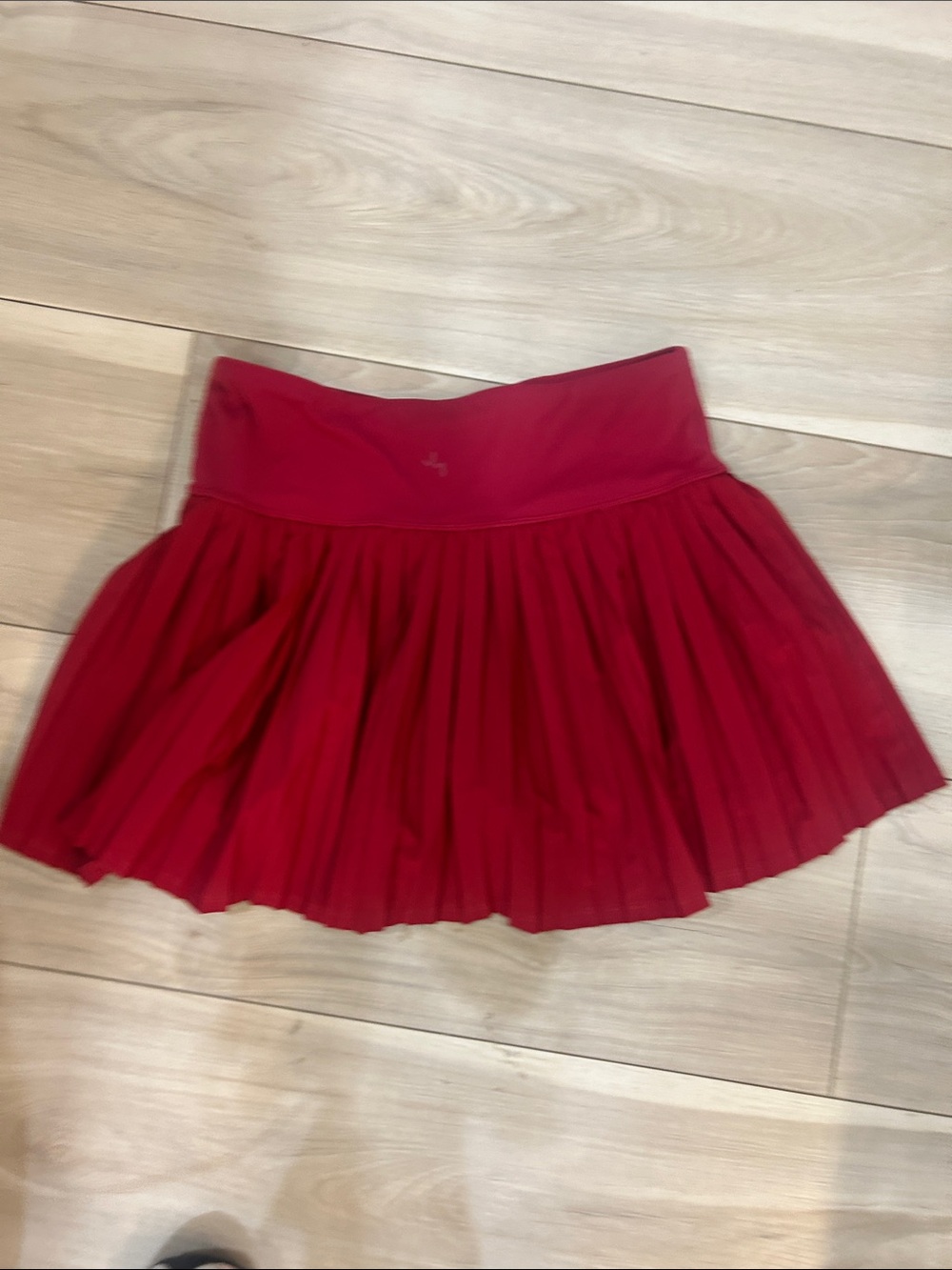 JoyLab Cherry Red Pleated Skater Skirt - Picture 3 of 3